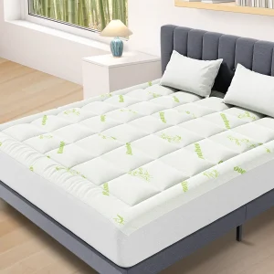 Bamboo Fiber Soft Mattress Topper with Deep Pockets